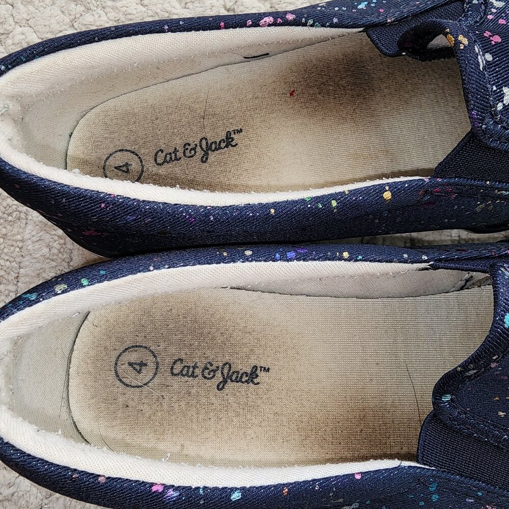 Cat & Jack Kids Slip-On Sneakers | Paint Splatter | Size 4 - Picture 4 of 10